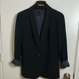 Black Blazer with Patterned Lining